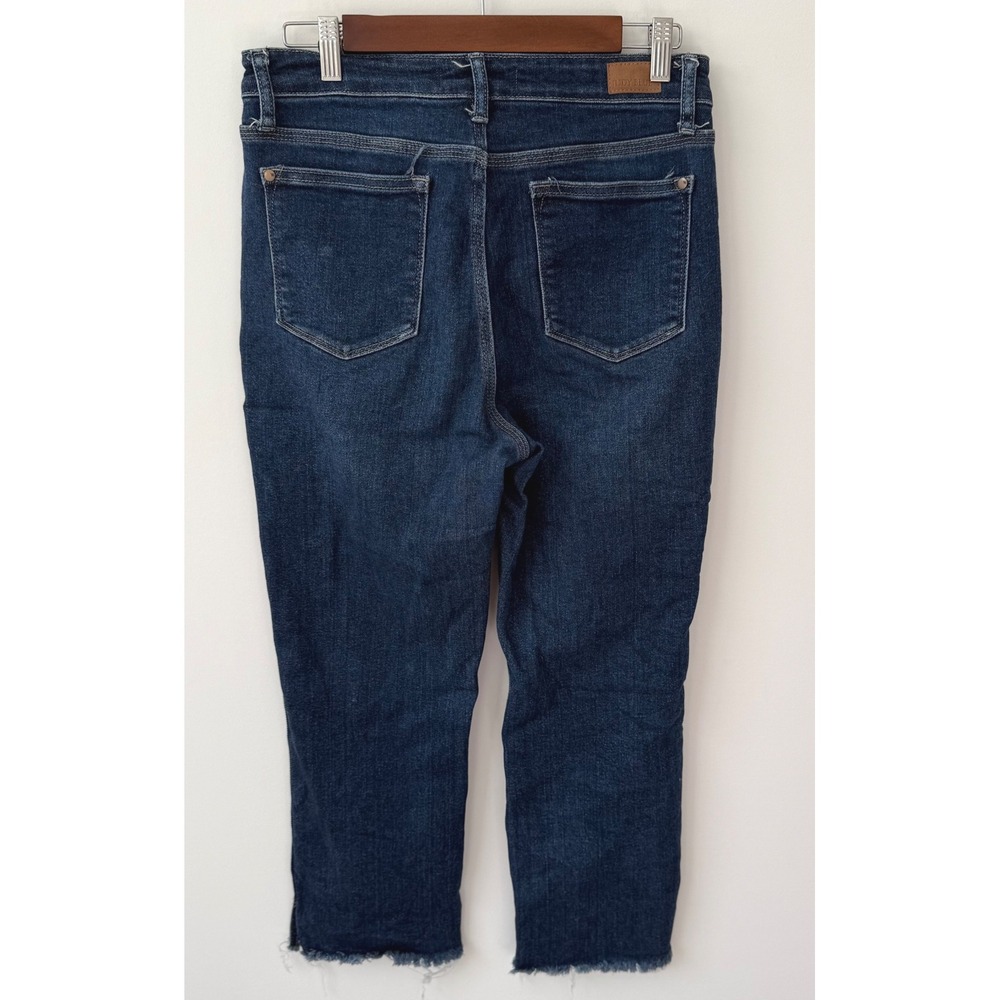 Judy Blue Women's Betsy Hi-Rise Cropped Straight Fit w/ Side‎ Slit Jeans Sz 7/28 - Picture 4 of 10